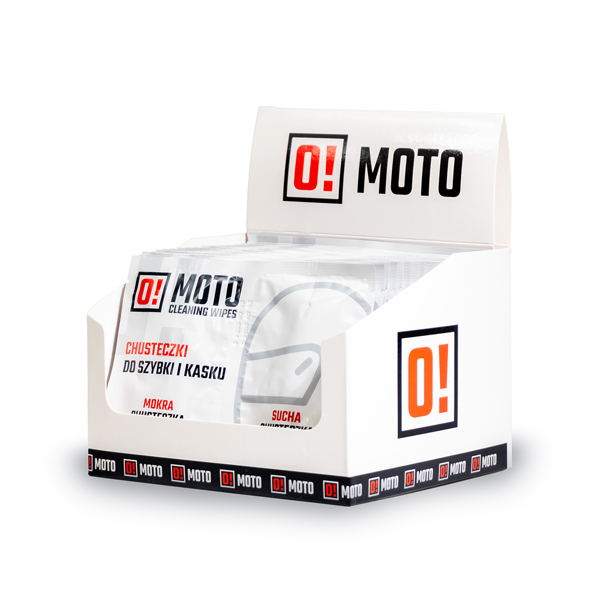 OMOTO sada 20 kus ubrousky do helmy mokrá i suchý O!MOTO CLEANING WIPES set v balení kolektivní ideální na LADE